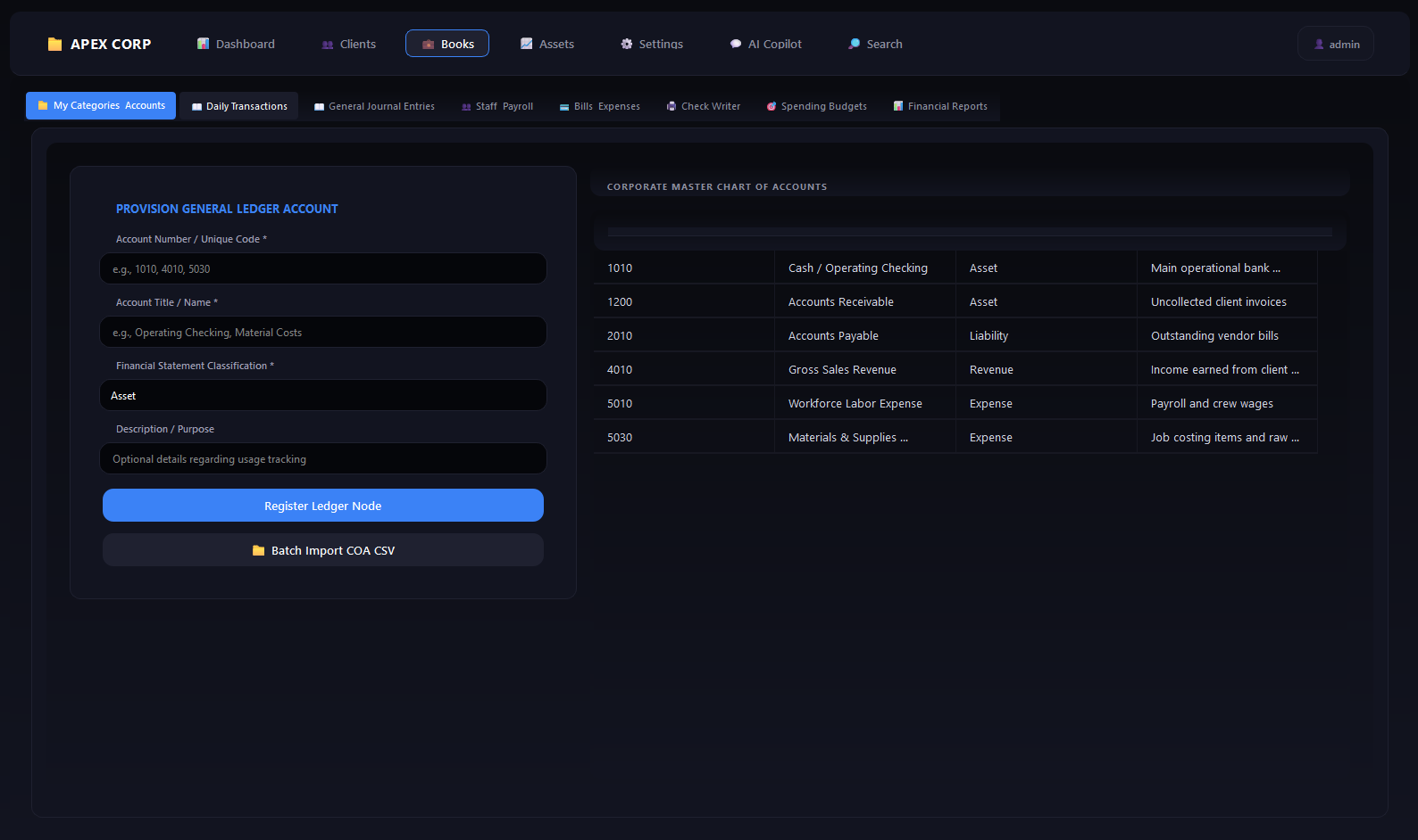 General Ledger Records