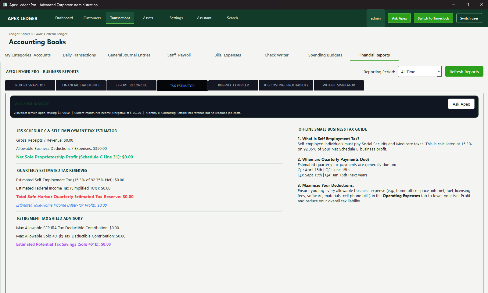 Tax estimator